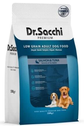 Dr. Sacchi Premium Düşük Tahıllı Ton Balıklı Yetişkin Köpek Maması 1.5 KG | SRC: Barcode: 8690286595110